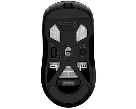 GENESIS ZIRCON 660 PRO brezžična miška, gaming / pisarniška, 26.000DPI, USB 2.4GHz / Bluetooth / USB Type-C, 6 gumbov, polnilna baterija, spomin, programska oprema, Plug & Play, črna (Onyx Black)