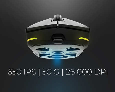 GENESIS ZIRCON 660 PRO brezžična miška, gaming / pisarniška, 26.000DPI, USB 2.4GHz / Bluetooth / USB Type-C, 6 gumbov, polnilna baterija, spomin, programska oprema, Plug & Play, črna (Onyx Black)