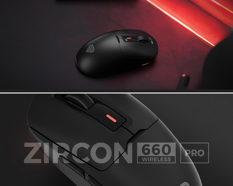 GENESIS ZIRCON 660 PRO brezžična miška, gaming / pisarniška, 26.000DPI, USB 2.4GHz / Bluetooth / USB Type-C, 6 gumbov, polnilna baterija, spomin, programska oprema, Plug & Play, črna (Onyx Black)