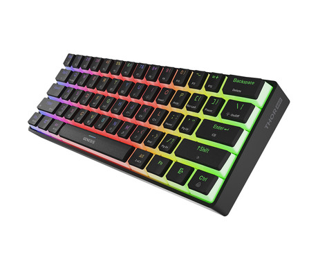 GENESIS THOR 660 G2 gaming mehanska tipkovnica, žična / brezžična, USB 2.4GHz / BT 5.0 / USB-C, baterija, RGB LED, RapidSpeed, Gateron Brown stikala, spomin, programska oprema, Plug & Play, črna