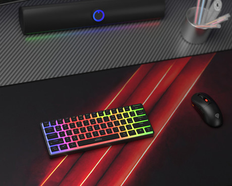 GENESIS THOR 660 G2 gaming mehanska tipkovnica, žična / brezžična, USB 2.4GHz / BT 5.0 / USB-C, baterija, RGB LED, RapidSpeed, Gateron Brown stikala, spomin, programska oprema, Plug & Play, črna