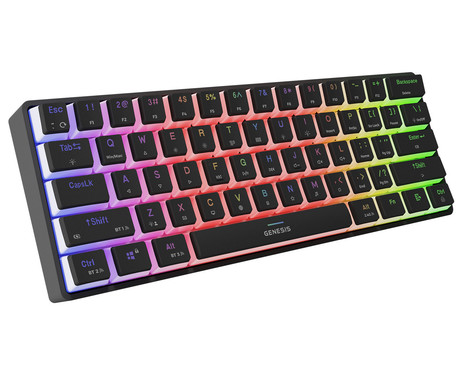 GENESIS THOR 660 G2 gaming mehanska tipkovnica, žična / brezžična, USB 2.4GHz / BT 5.0 / USB-C, baterija, RGB LED, RapidSpeed, Gateron Brown stikala, spomin, programska oprema, Plug & Play, črna