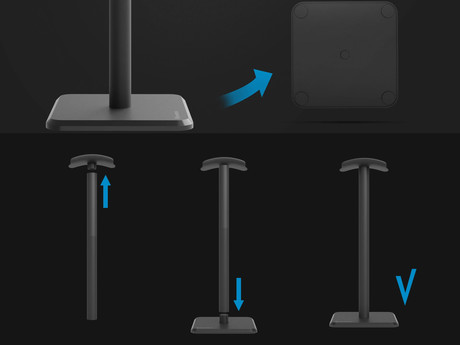 GENESIS THULIUM 100 stojalo za slušalke, protizdrsna podlaga, kovina, 245x100x100mm, sivo (Gun Metal)