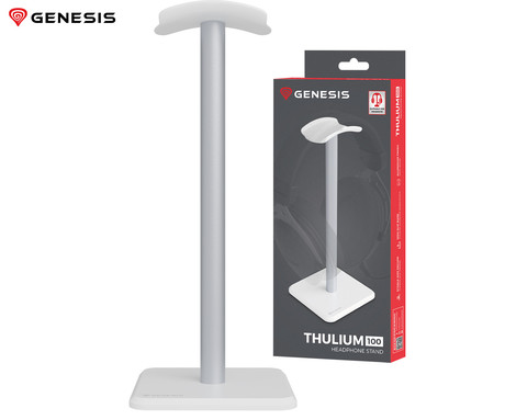 GENESIS THULIUM 100 stojalo za slušalke, protizdrsna podlaga, kovina, 245x100x100mm, belo (Howlite White)