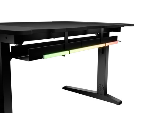 GENESIS HOLM MODULAR 120 pisarniška / gaming miza, modularna, robustna konstrukcija, nastavljiva višina, RGB LED osvetlitev, napeljava kablov, 2x držalo, 120x75cm, črna GENESIS HOLM MODULAR 120 pisarniška / gaming miza, modularna, robustna konstrukcija, nastavljiva višina, RGB LED osvetlitev, napeljava kablov, 2x držalo, 120x75cm, črna