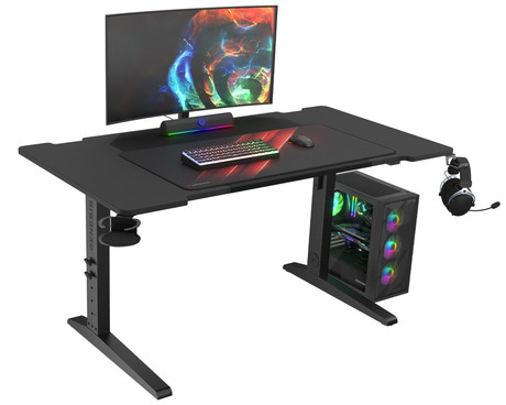 GENESIS HOLM MODULAR 140 pisarniška / gaming miza, modularna, robustna konstrukcija, nastavljiva višina, RGB LED osvetlitev, napeljava kablov, 2x držalo, 140x75cm, črna GENESIS HOLM MODULAR 140 pisarniška / gaming miza, modularna, robustna konstrukcija, nastavljiva višina, RGB LED osvetlitev, napeljava kablov, 2x držalo, 140x75cm, črna