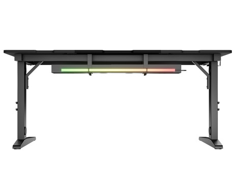 GENESIS HOLM MODULAR 160 pisarniška / gaming miza, modularna, robustna konstrukcija, nastavljiva višina, RGB LED osvetlitev, napeljava kablov, 2x držalo, 160x75cm, črna