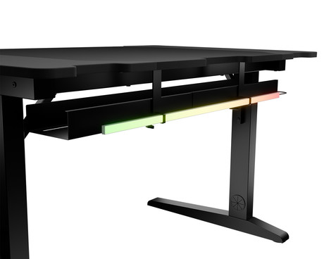GENESIS HOLM MODULAR 180 pisarniška / gaming miza, modularna, robustna konstrukcija, nastavljiva višina, RGB LED osvetlitev, napeljava kablov, 2x držalo, 180x75cm, črna GENESIS HOLM MODULAR 180 pisarniška / gaming miza, modularna, robustna konstrukcija, nastavljiva višina, RGB LED osvetlitev, napeljava kablov, 2x držalo, 180x75cm, črna