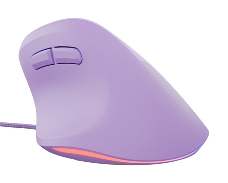 Natec CRAKE 2 PRO vertikalna žična miška, ergonomska, 12800DPI, 6 gumbov, tiha stikala, RGB LED osvetlitev, programska oprema, pomnilnik, 150cm pleteni kabel, za desničarje, vijolična