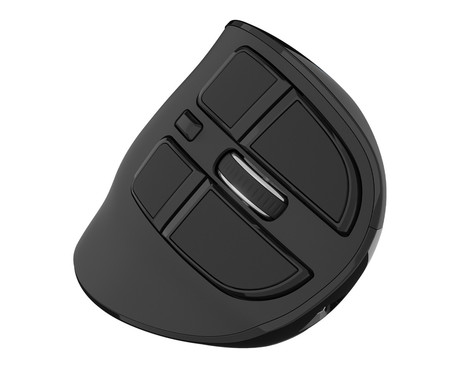 Natec EUPHONIE PRO vertikalna brezžična miška, ergonomska, Bluetooth / USB 2.4GHz, 4000DPI, 9 gumbov, tiha stikala, polnilna baterija, senzor Blue Sense, OLED zaslon, pomnilnik, USB Type-C, črna
