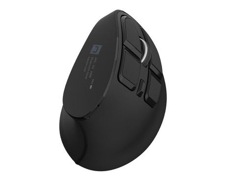 Natec EUPHONIE PRO vertikalna brezžična miška, ergonomska, Bluetooth / USB 2.4GHz, 4000DPI, 9 gumbov, tiha stikala, polnilna baterija, senzor Blue Sense, OLED zaslon, pomnilnik, USB Type-C, črna