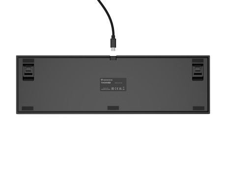 GENESIS THOR 404 gaming mehanska tipkovnica, žična, RGB LED osvetlitev, Hot-Swap tehnologija, Anti-Ghosting, Outemu Peach Silent V3 stikala, spomin, programska oprema, Plug & Play, F1-F12, črna