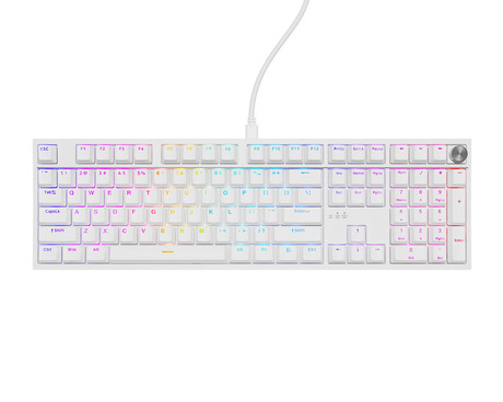 GENESIS THOR 404 gaming mehanska tipkovnica, žična, RGB LED osvetlitev, Hot-Swap tehnologija, Anti-Ghosting, Gateron Yellow Pro stikala, spomin, programska oprema, Plug & Play, F1-F12, bela