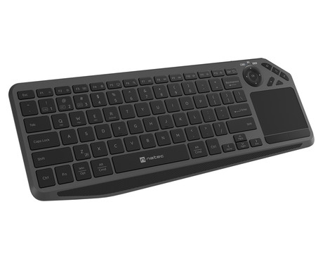 Natec TURBOT 2 brezžična tipkovnica, profesionalna, Bluetooth / USB 2.4GHz, X-SCISSORS tiha stikala, polnilna baterija, 22 multimedijskih tipk, Windows / Android / iOS / Linux / MAC, USB Type-C, črna