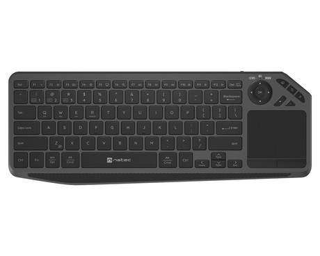 Natec TURBOT 2 brezžična tipkovnica, profesionalna, Bluetooth / USB 2.4GHz, X-SCISSORS tiha stikala, polnilna baterija, 22 multimedijskih tipk, Windows / Android / iOS / Linux / MAC, USB Type-C, črna