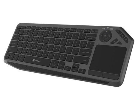 Natec TURBOT 2 brezžična tipkovnica, profesionalna, Bluetooth / USB 2.4GHz, X-SCISSORS tiha stikala, polnilna baterija, 22 multimedijskih tipk, Windows / Android / iOS / Linux / MAC, USB Type-C, črna