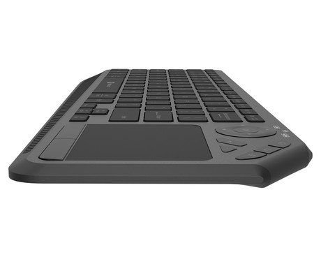 Natec TURBOT 2 brezžična tipkovnica, profesionalna, Bluetooth / USB 2.4GHz, X-SCISSORS tiha stikala, polnilna baterija, 22 multimedijskih tipk, Windows / Android / iOS / Linux / MAC, USB Type-C, črna