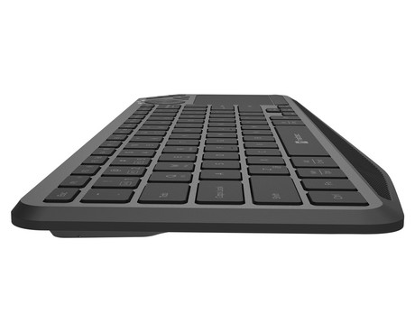 Natec TURBOT 2 brezžična tipkovnica, profesionalna, Bluetooth / USB 2.4GHz, X-SCISSORS tiha stikala, polnilna baterija, 22 multimedijskih tipk, Windows / Android / iOS / Linux / MAC, USB Type-C, črna