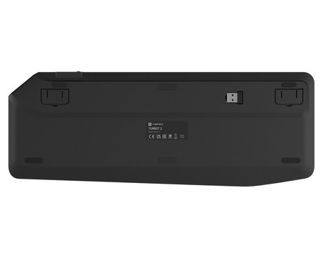 Natec TURBOT 2 brezžična tipkovnica, profesionalna, Bluetooth / USB 2.4GHz, X-SCISSORS tiha stikala, polnilna baterija, 22 multimedijskih tipk, Windows / Android / iOS / Linux / MAC, USB Type-C, črna