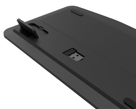 Natec TURBOT 2 brezžična tipkovnica, profesionalna, Bluetooth / USB 2.4GHz, X-SCISSORS tiha stikala, polnilna baterija, 22 multimedijskih tipk, Windows / Android / iOS / Linux / MAC, USB Type-C, črna