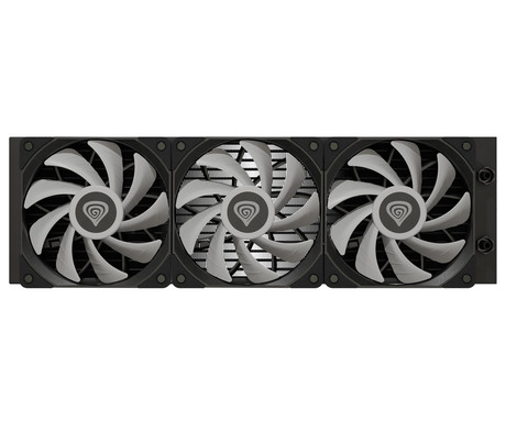GENESIS HYDRIA 360 vodno hlajenje, All-In-One, 360mm, aktivno, univerzalna kompatibilnost, 3-fazna črpalka, 3x 120mm PWM ventilator, FDB ležaji, LED osvetlitev, +dodatki za namestitev