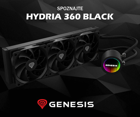 GENESIS HYDRIA 360 ARGB vodno hlajenje, All-In-One, 360mm, aktivno, univerzalna kompatibilnost, 3-fazna črpalka, 3x 120mm PWM ventilator, FDB ležaji, ARGB LED osvetlitev, +dodatki za namestitev