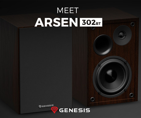 GENESIS ARSEN 302BT računalniški zvočniki, STEREO 2.0, 20W RMS, Bluetooth 5.3, 4" woofer + 1.25" tweeter, BassReflex funkcija, gumbi za upravljanje, RCA/Chinch, MDF les, rjavi (Natural Brown)