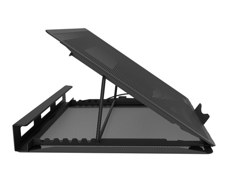 Natec TERN 2 PLUS hladilno stojalo za prenosnike, do 17.3", 8 stopenj naklona, 2x 80mm ventilator, nastavljiva hitrost, magnetna pritrditev ventilatorjev, organizacija kablov, kovina, črno