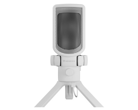 GENESIS RADIUM 250 profesionalni mikrofon, namizni / studijski, 192kHz, POP filter, gumb MUTE / GAIN, jack 3.5mm, USB Type-C, PC, RGB LED osvetlitev, bel