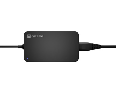 Natec GRAYLING GaN 65W polnilec za prenosnik / tablico / telefon, USB-C, PD 3.0, protokol PPS, univerzalna kompatibilnost, tehnologija GaN, varnostne zaščite, Uni-Schuko, 95x55x25mm, črn