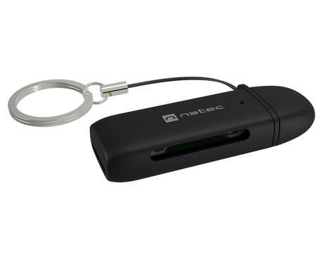 Natec SCARAB C čitalnik spominskih kartic, konektor USB Type-C, max 2TB, 5 GB/s, branje kartic microSD / SDHC / T-Flash, Plug&Play, črn