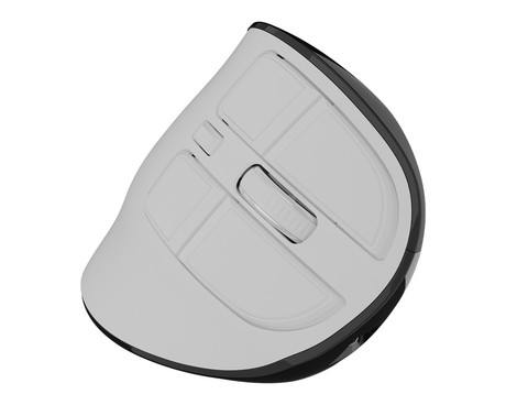 Natec EUPHONIE PRO vertikalna brezžična miška, ergonomska, Bluetooth / USB 2.4GHz, 4000DPI, 9 gumbov, tiha stikala, polnilna baterija, senzor Blue Sense, OLED zaslon, pomnilnik, USB Type-C, bela