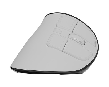 Natec EUPHONIE PRO vertikalna brezžična miška, ergonomska, Bluetooth / USB 2.4GHz, 4000DPI, 9 gumbov, tiha stikala, polnilna baterija, senzor Blue Sense, OLED zaslon, pomnilnik, USB Type-C, bela