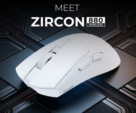 GENESIS ZIRCON 880 brezžična miška, gaming / pisarniška, 12.000DPI, USB 2.4GHz / Bluetooth / USB Type-C, 6 gumbov, Kailh Optical stikala, baterija, spomin, programska oprema, stekleni drsniki, bela