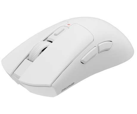 GENESIS ZIRCON 880 brezžična miška, gaming / pisarniška, 12.000DPI, USB 2.4GHz / Bluetooth / USB Type-C, 6 gumbov, Kailh Optical stikala, baterija, spomin, programska oprema, stekleni drsniki, bela