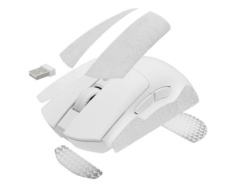 GENESIS ZIRCON 880 brezžična miška, gaming / pisarniška, 12.000DPI, USB 2.4GHz / Bluetooth / USB Type-C, 6 gumbov, Kailh Optical stikala, baterija, spomin, programska oprema, stekleni drsniki, bela
