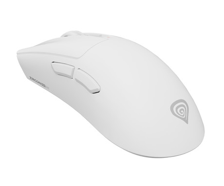 GENESIS ZIRCON 880 PRO brezžična gaming miška, 8K, 30.000DPI, USB 2.4GHz / Bluetooth / USB Type-C, 6 gumbov, Kailh Optical stikala, polnilna baterija, spomin, programska oprema, stekleni drsniki, bela