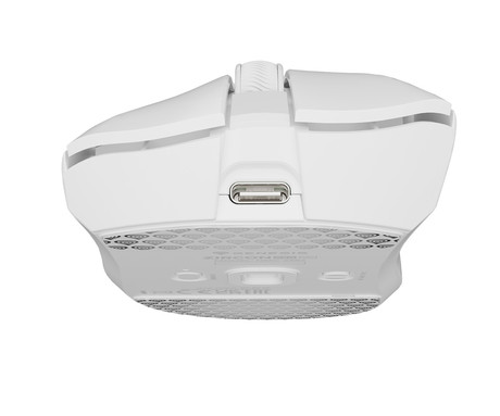 GENESIS ZIRCON 880 PRO brezžična gaming miška, 8K, 30.000DPI, USB 2.4GHz / Bluetooth / USB Type-C, 6 gumbov, Kailh Optical stikala, polnilna baterija, spomin, programska oprema, stekleni drsniki, bela