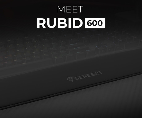 GENESIS RUBID 600 podloga za zapestje, gaming / pisarniška / ergonomska, 440x88mm, Memory Foam spominska pena, Ice Silk Lycra tekstil, Cooling Gel plast, zaščiteni robovi, protizdrsna, črna