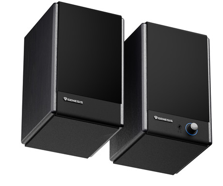 GENESIS ARSEN 502BT računalniški zvočniki, STEREO 2.0, 60W RMS, Bluetooth 5.3, 4" woofer + 0.75" tweeter, BassReflex funkcija, gumbi za upravljanje, RCA/Chinch, MDF les, črni (Classic Black)