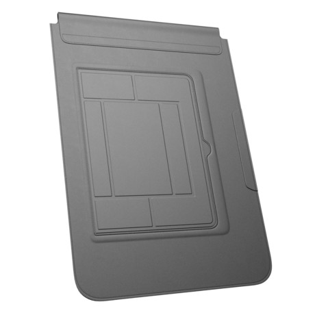 ALLITY ALS-100 2V1 podloga / etui s stojalom za prenosnik, za prenosnike do 14", univerzalna, podloga za miško, magnetno zapiranje, zaščita pred praskami, umetno usnje, črna