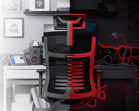 GENESIS ASTAT 700 gaming / pisarniški stol, ergonomski, tehnologija PureFlowPLUS™, konstrukcija ExoBase™, kolesa CareGlide™, nastavljiva višina / naklon, črn