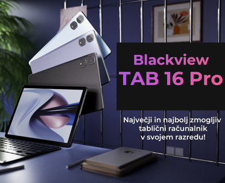 Blackview TAB 16 PRO tablični računalnik, 11", 4G-LTE, 8GB+256GB, IPS Full HD+, Android 14, WiFi 5, Bluetooth, GPS, zvočniki, +pisalo, +ovitek, moder (Daybreak Blue)