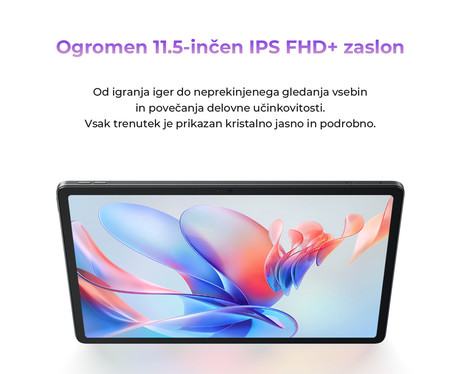 Blackview MEGA 1 tablični računalnik, 11.5", 5G, 12GB+256GB, IPS Full HD+, Android 13, WiFi 5, Bluetooth 5.1, GPS, zvočniki, +pisalo, +ovitek, vijoličen (Dreamy Purple)