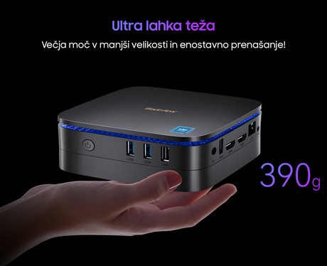 Blackview MP60 namizni mini računalnik, Windows 11 PRO, Intel N150, 16GB RAM, 512GB SSD, Dual WiFi, Bluetooth, Ethernet, 4x USB, 2x HDMI