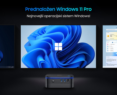 Blackview MP60 namizni mini računalnik, Windows 11 PRO, Intel N150, 16GB RAM, 512GB SSD, Dual WiFi, Bluetooth, Ethernet, 4x USB, 2x HDMI