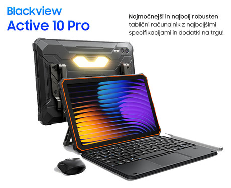 Blackview ACTIVE 10 PRO robusten tablični računalnik, 10.95", 5G, 12GB+512GB, črno oranžen (Black Orange)