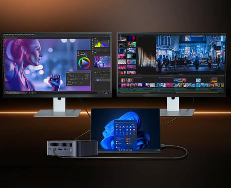 Blackview MP100 namizni mini računalnik, Windows 11 PRO, AMD Ryzen 5 7430U, AMD Radeon Graphics, 16GB RAM, 512GB SSD, WIFI 6, Bluetooth 5.2, Ethernet, 3x USB Type-A, 1x HDMI, 1x DP, 2x USB Type-C, siv