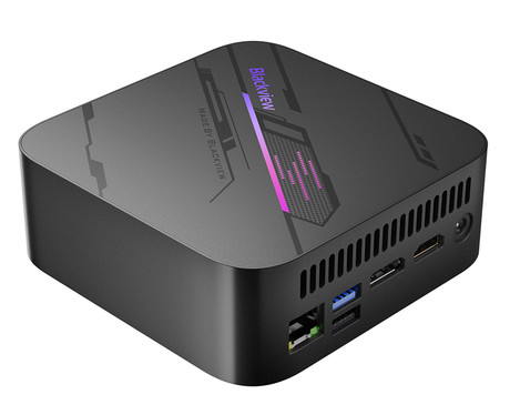 Blackview MP100 namizni mini računalnik, Windows 11 PRO, AMD Ryzen 5 7430U, AMD Radeon Graphics, 16GB RAM, 512GB SSD, WIFI 6, Bluetooth 5.2, Ethernet, 3x USB Type-A, 1x HDMI, 1x DP, 2x USB Type-C, siv