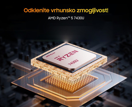 Blackview MP100 namizni mini računalnik, Windows 11 PRO, AMD Ryzen 5 7430U, AMD Radeon Graphics, 16GB RAM, 512GB SSD, WIFI 6, Bluetooth 5.2, Ethernet, 3x USB Type-A, 1x HDMI, 1x DP, 2x USB Type-C, siv